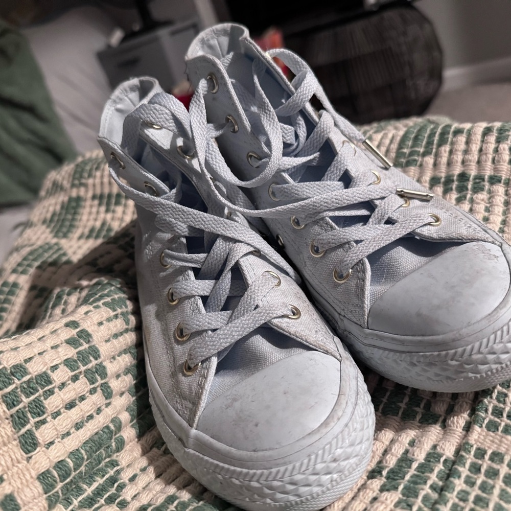 Size 5 baby blue limited edition high top converse